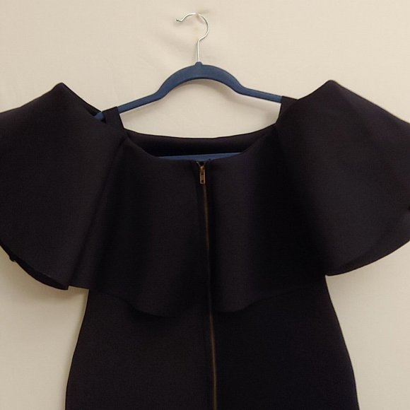 Giani Bini flounce ruffle off shoulder black dress Size large - Picture 11 of 16